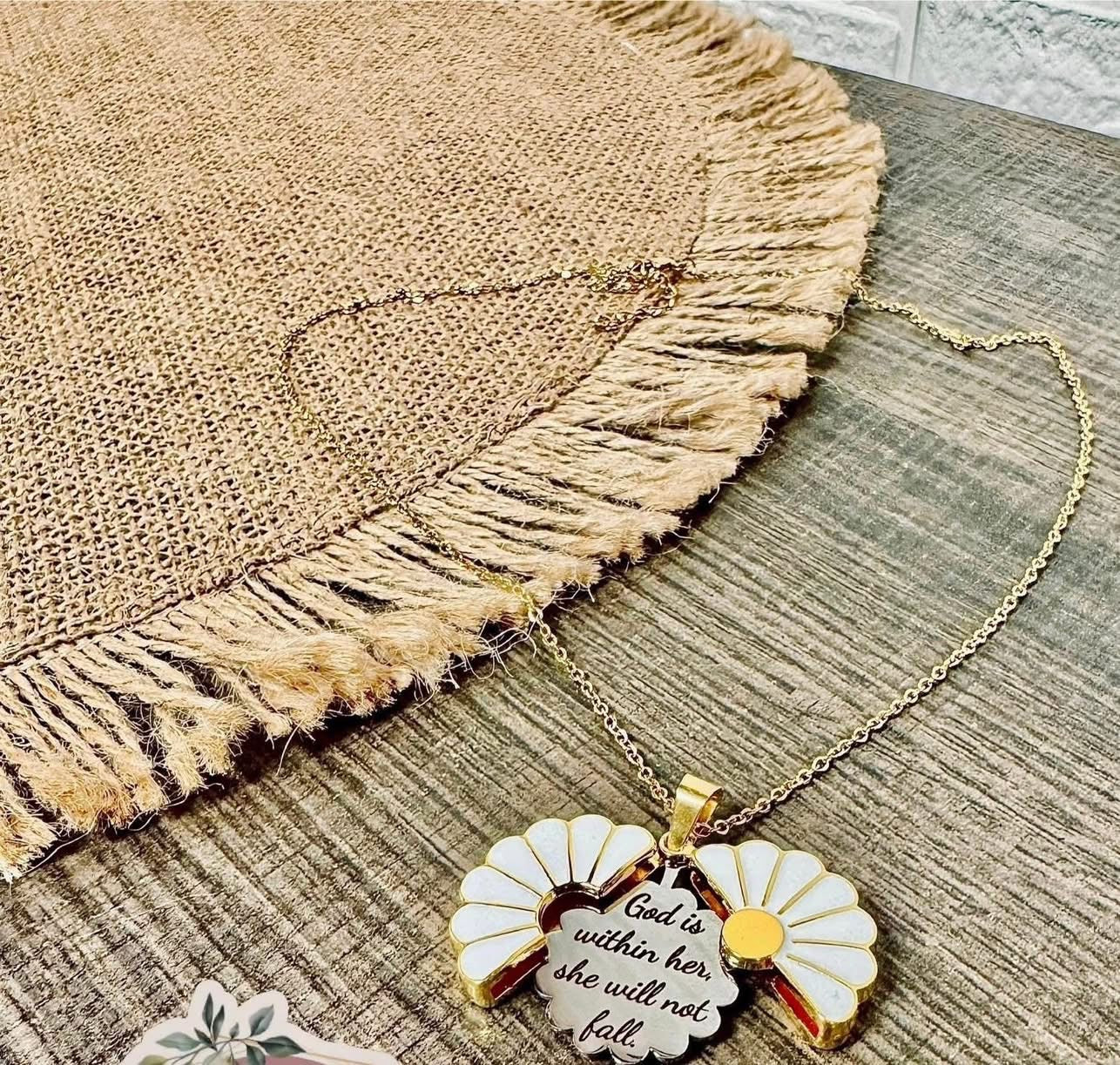 God is within her- Hidden message necklace