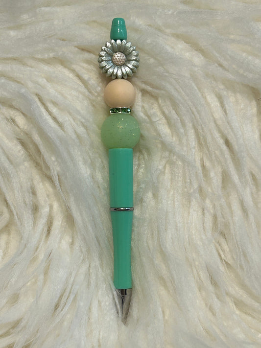 Green Sunflower Beadable Pen