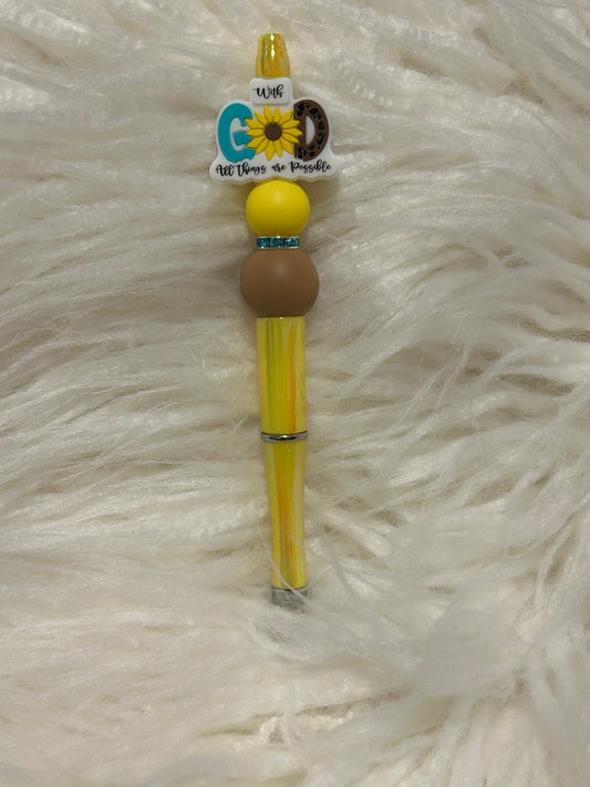 With God all things are possible beadable pen